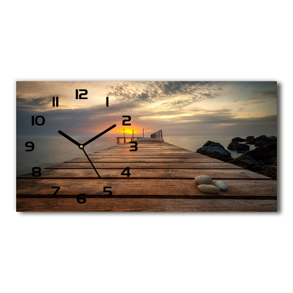 Horizontal wall clock Wooden pier