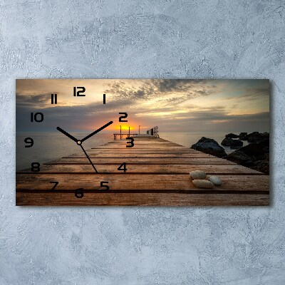 Horizontal wall clock Wooden pier