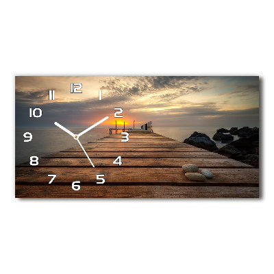 Horizontal wall clock Wooden pier