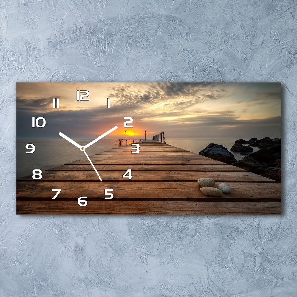 Horizontal wall clock Wooden pier