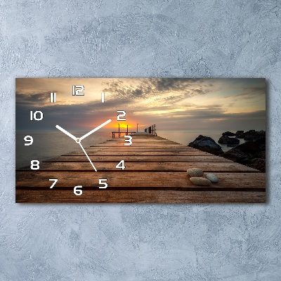 Horizontal wall clock Wooden pier