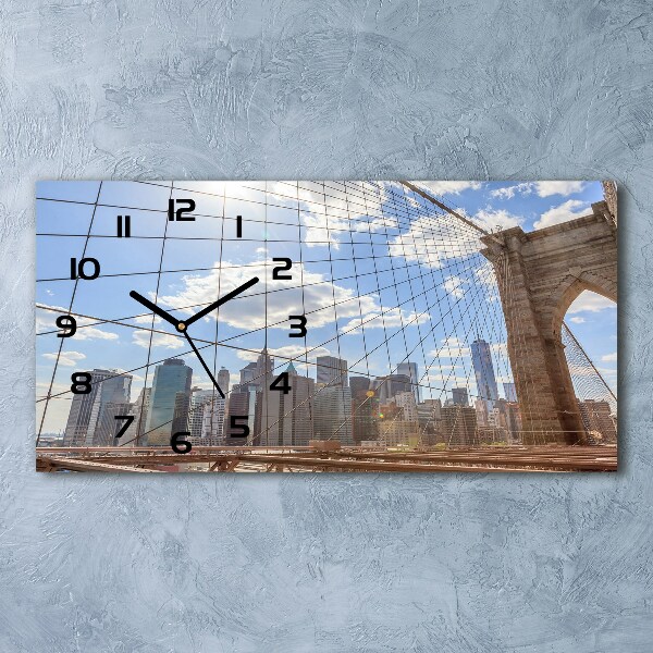 Horizontal wall clock New York bridge