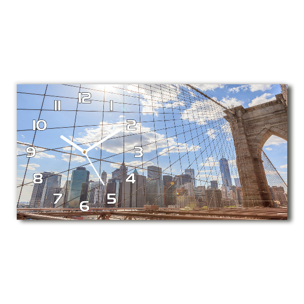 Horizontal wall clock New York bridge