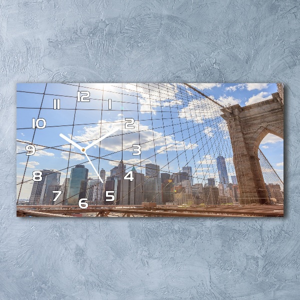 Horizontal wall clock New York bridge