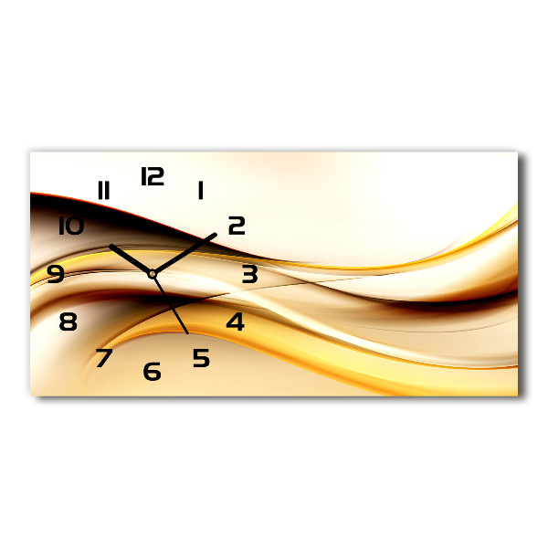 Horizontal wall clock Abstract waves