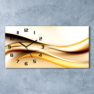 Horizontal wall clock Abstract waves