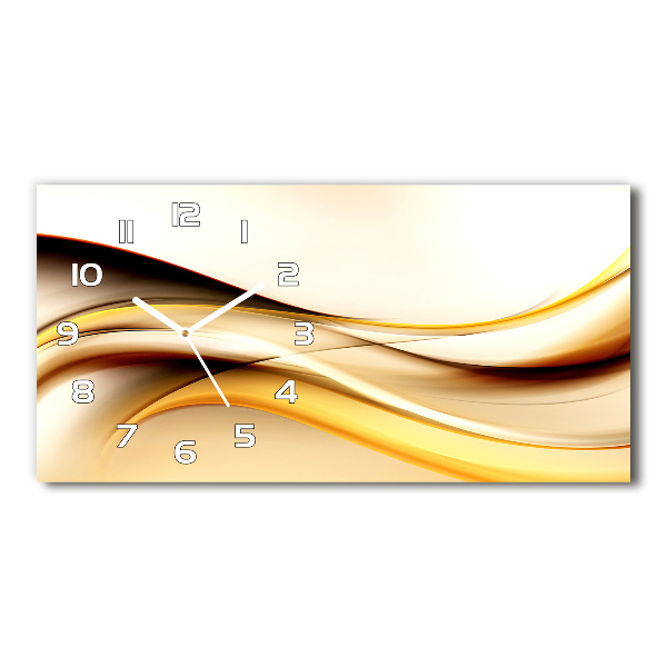 Horizontal wall clock Abstract waves