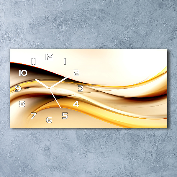 Horizontal wall clock Abstract waves