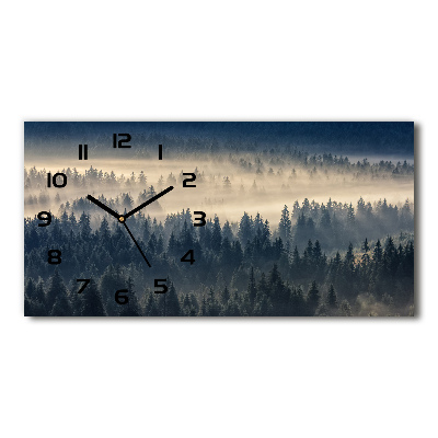 Horizontal wall clock Fog over the forest