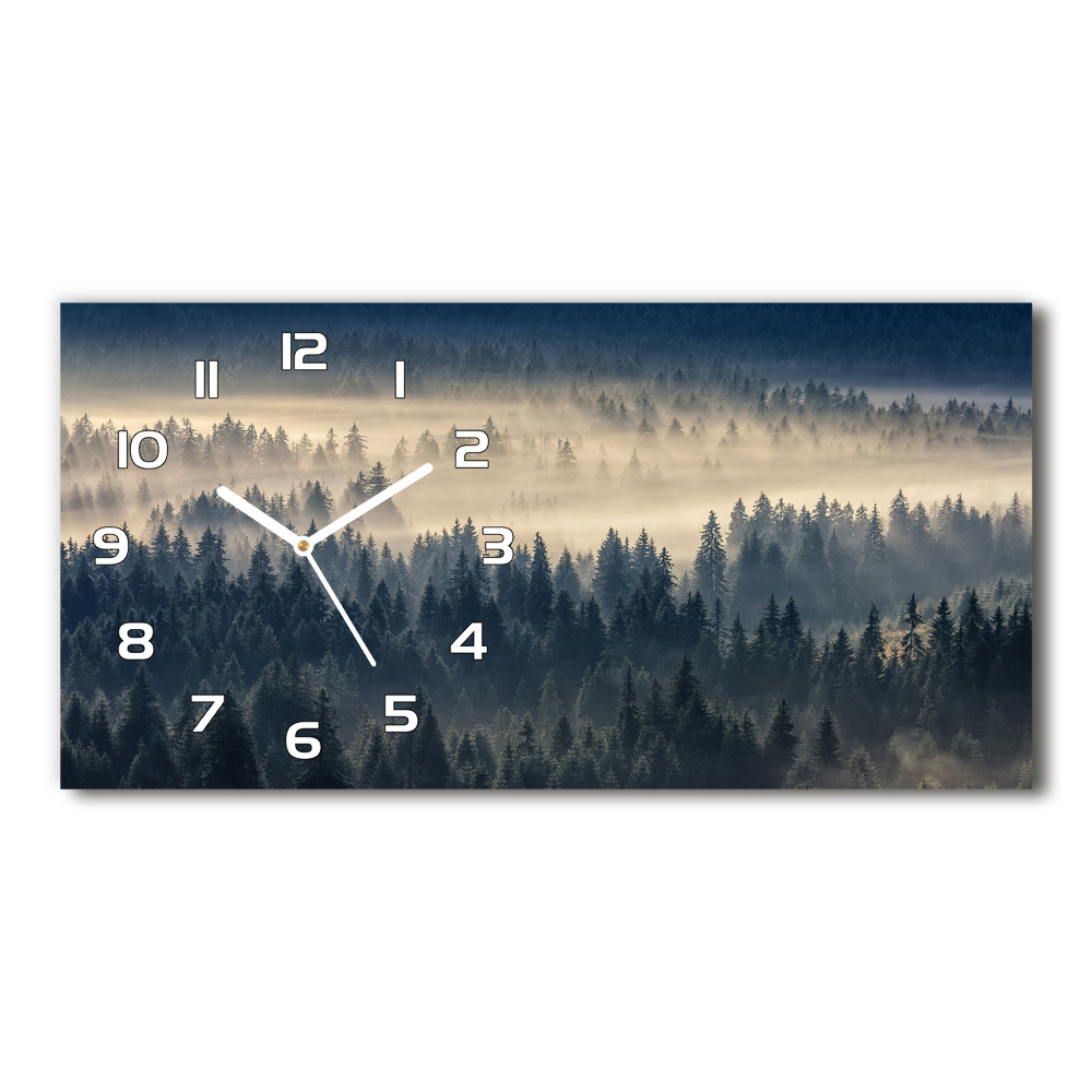 Horizontal wall clock Fog over the forest