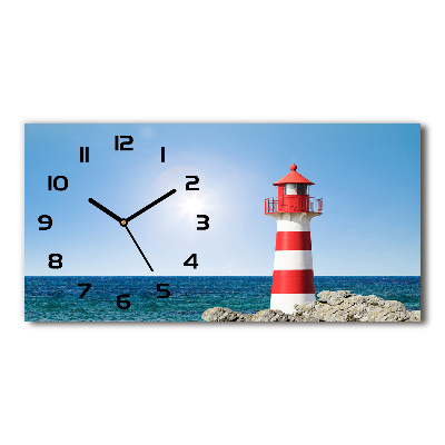 Horizontal rectangular wall clock Lighthouse