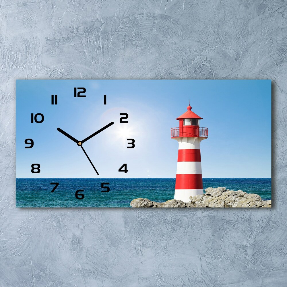 Horizontal rectangular wall clock Lighthouse