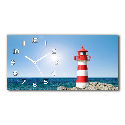 Horizontal rectangular wall clock Lighthouse