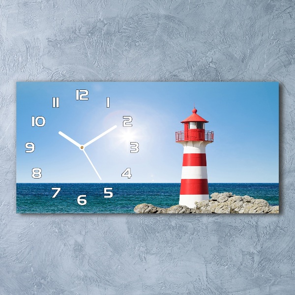 Horizontal rectangular wall clock Lighthouse