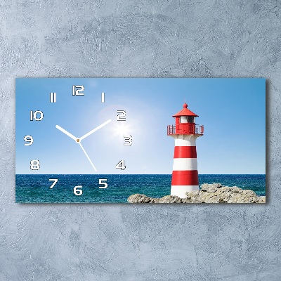 Horizontal rectangular wall clock Lighthouse