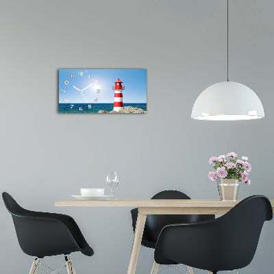 Horizontal rectangular wall clock Lighthouse