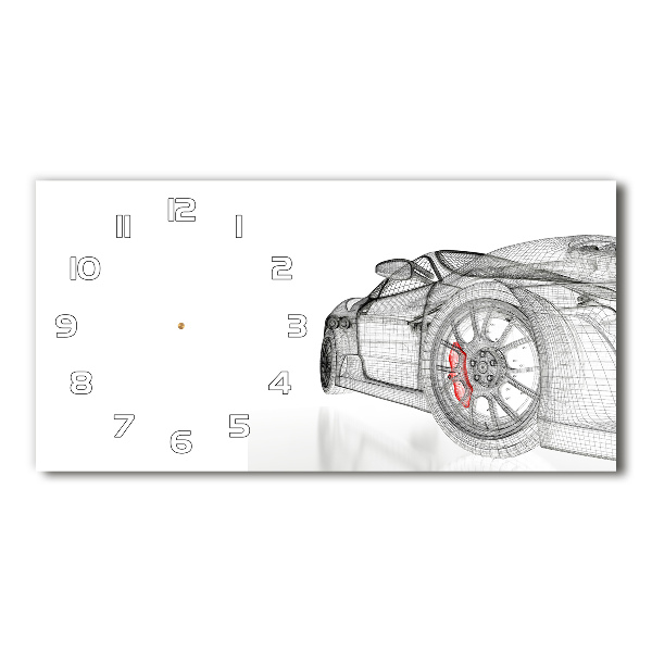 Horizontal rectangular wall clock Mesh of the car