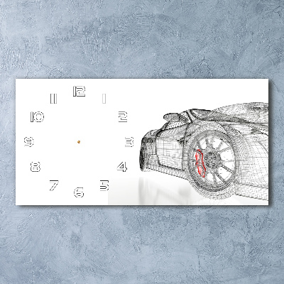 Horizontal rectangular wall clock Mesh of the car