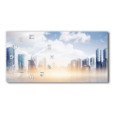 Horizontal wall clock Skyscrapers