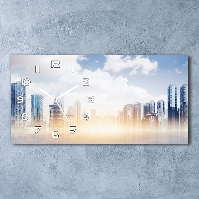 Horizontal wall clock Skyscrapers