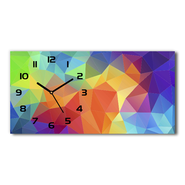 Horizontal wall clock Geometric background