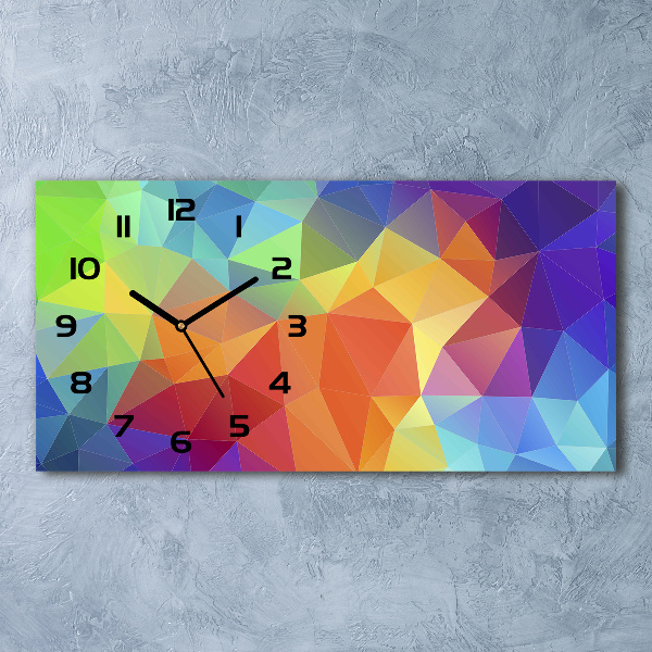 Horizontal wall clock Geometric background