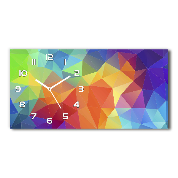 Horizontal wall clock Geometric background