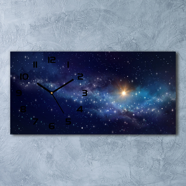 Horizontal rectangular wall clock Galaxy