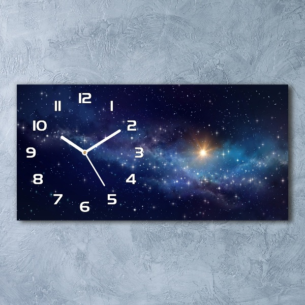 Horizontal rectangular wall clock Galaxy