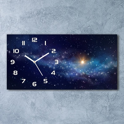 Horizontal rectangular wall clock Galaxy