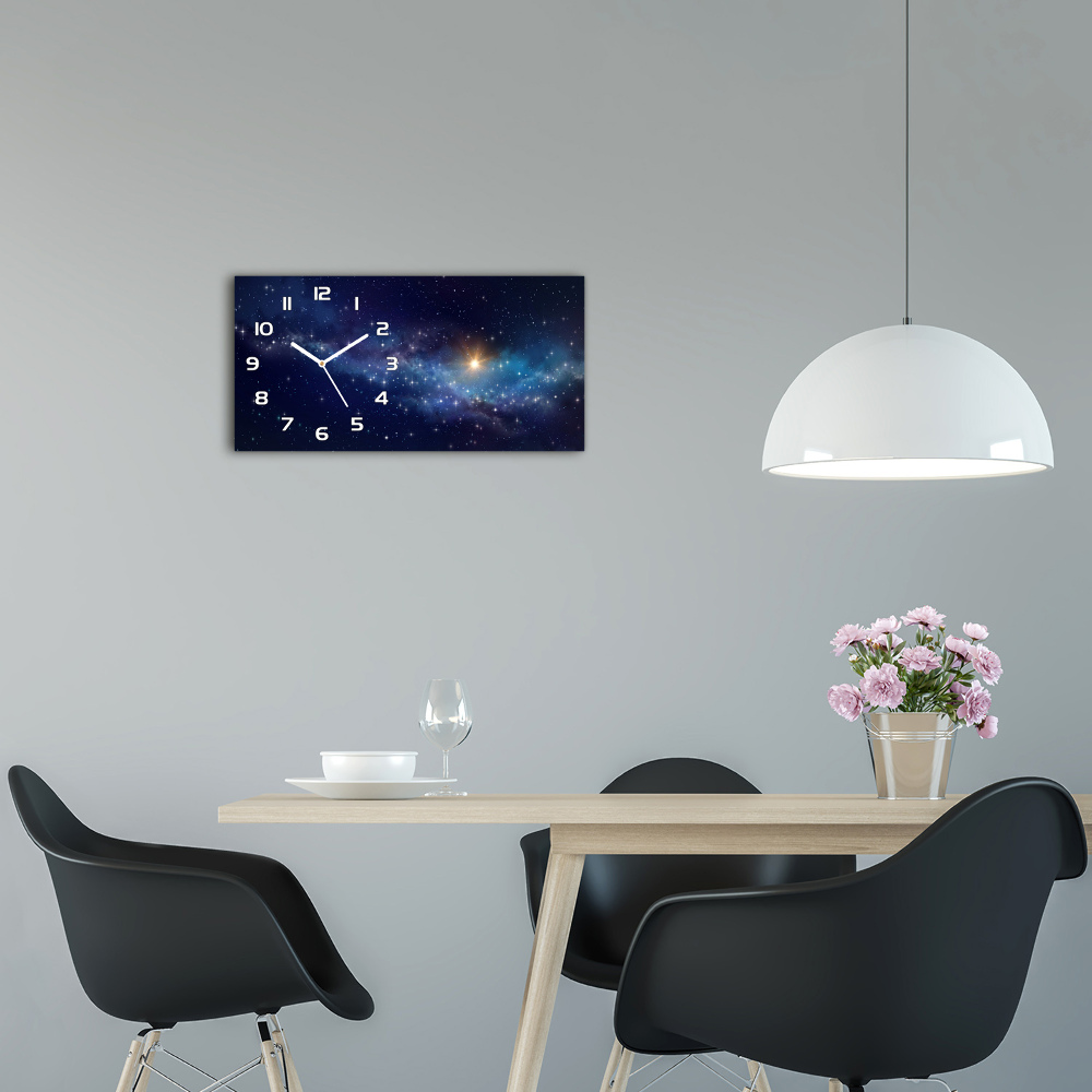 Horizontal rectangular wall clock Galaxy