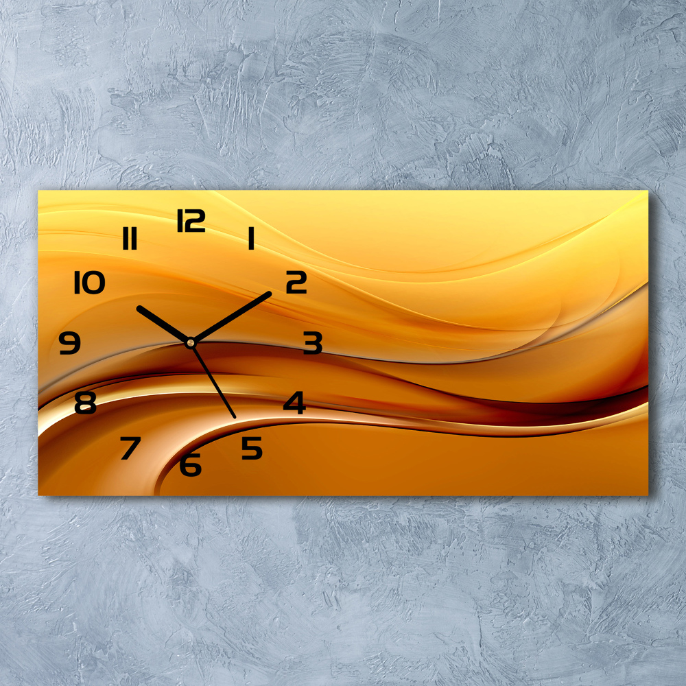 Horizontal wall clock Background waves