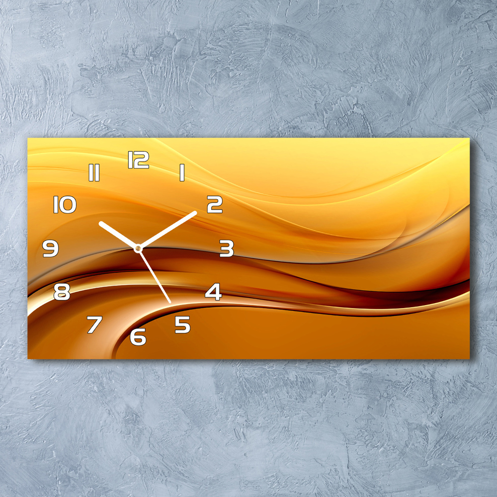 Horizontal wall clock Background waves