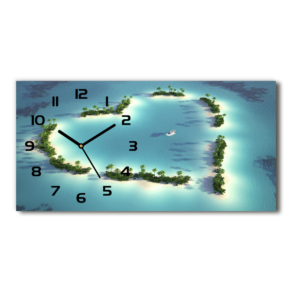 Horizontal wall clock Islands shape