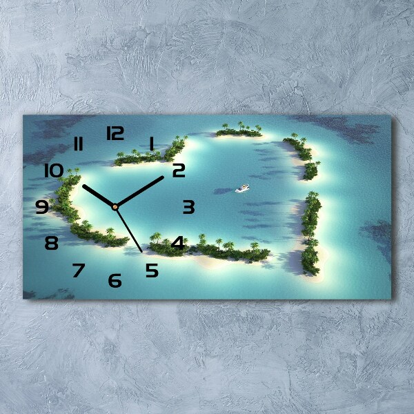 Horizontal wall clock Islands shape