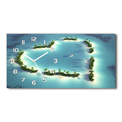 Horizontal wall clock Islands shape