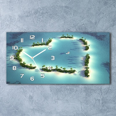 Horizontal wall clock Islands shape