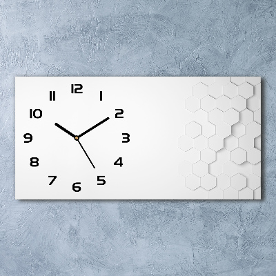 Horizontal wall clock Background hexagon