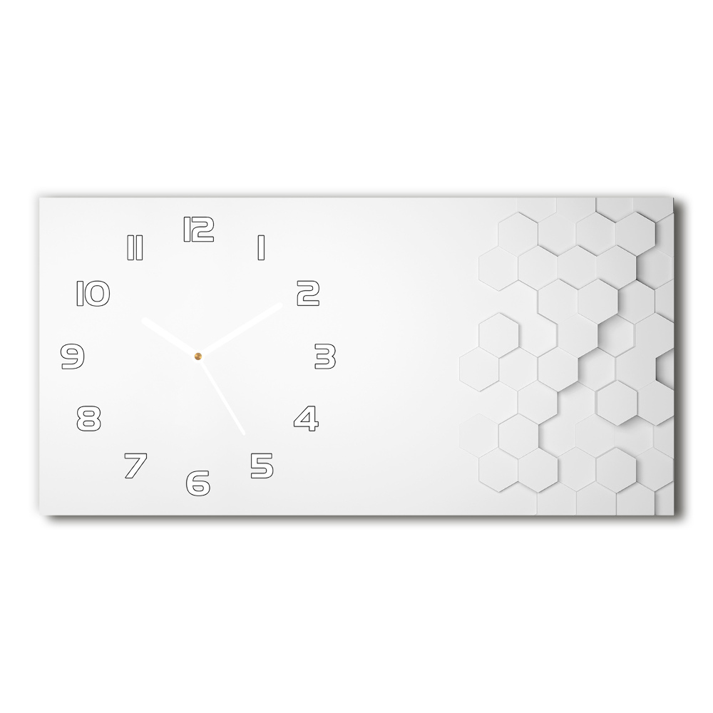 Horizontal wall clock Background hexagon