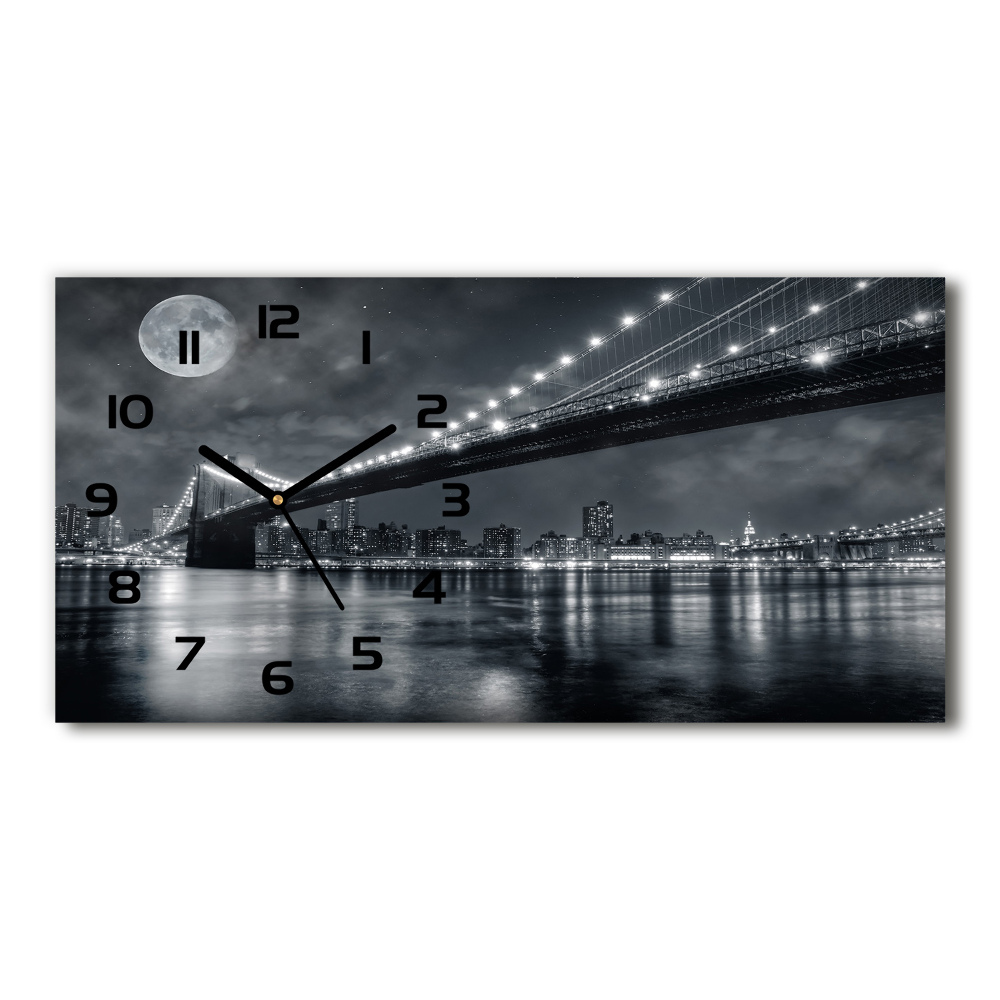 Horizontal rectangular wall clock Brooklyn bridge