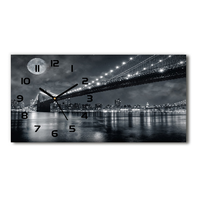 Horizontal rectangular wall clock Brooklyn bridge