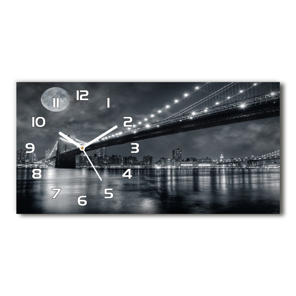 Horizontal rectangular wall clock Brooklyn bridge