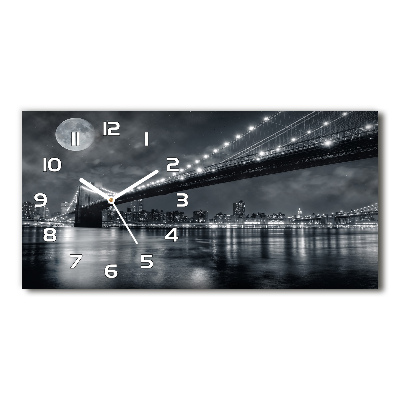 Horizontal rectangular wall clock Brooklyn bridge