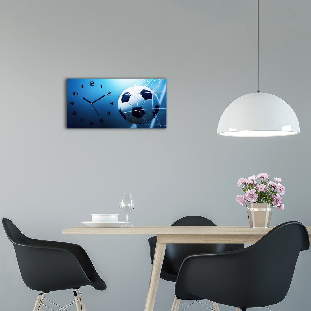 Horizontal rectangular wall clock Ball in the goal