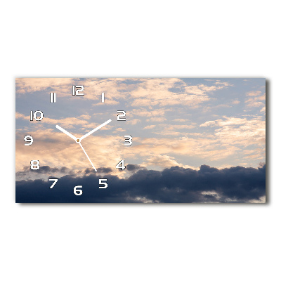 Horizontal wall clock Clouds in the sky