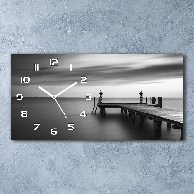 Horizontal wall clock Pier by the lake