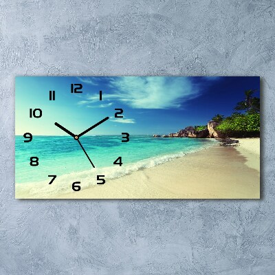 Horizontal wall clock Seychelles beach