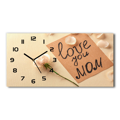 Horizontal rectangular wall clock Mother's Day