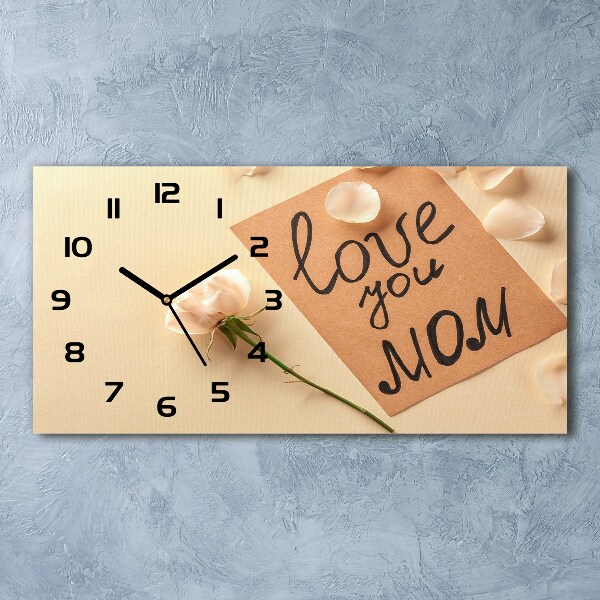 Horizontal rectangular wall clock Mother's Day