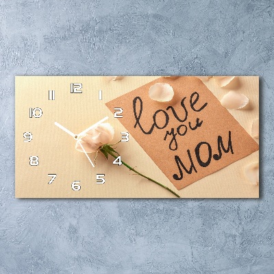 Horizontal rectangular wall clock Mother's Day